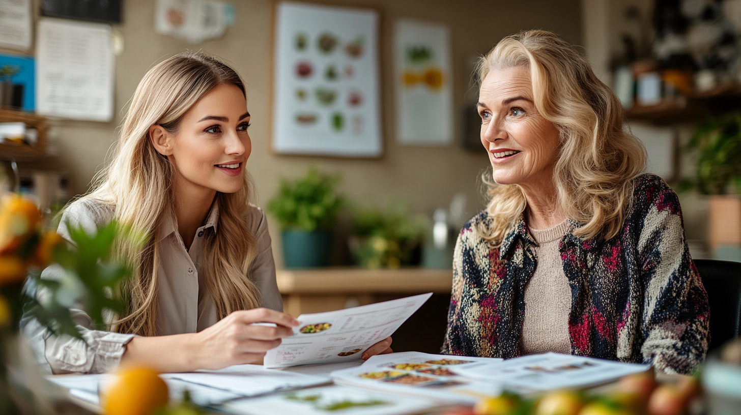 Спеціаліст консультує клієнта щодо здорового харчування